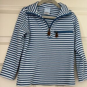 ❤️ bella bliss Striped Pima Half Zip with Pocket -- Royal/White Stripe